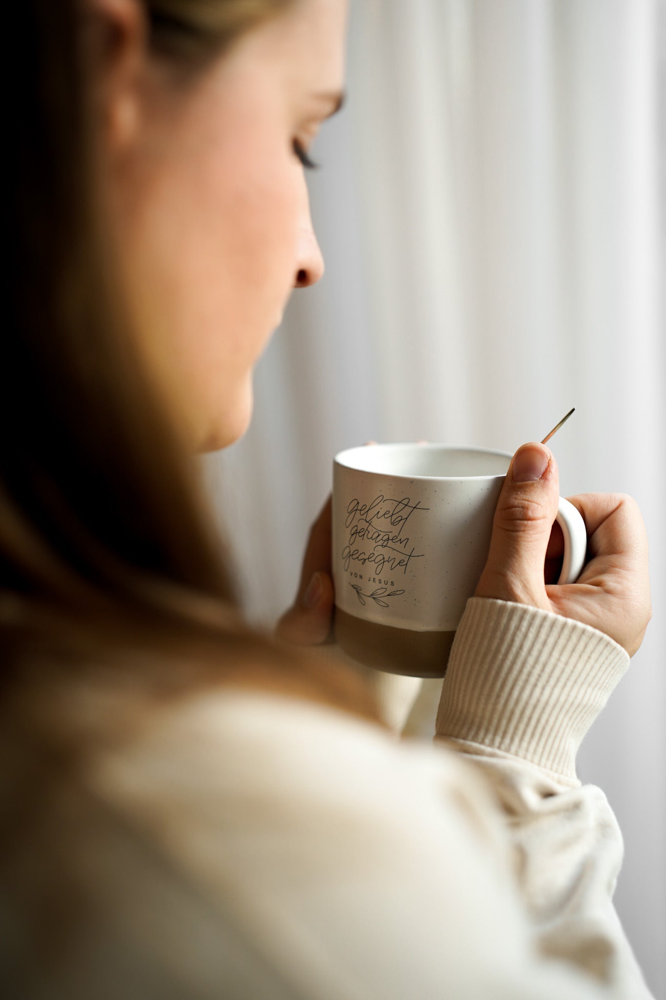 B-WARE. Keramikbecher “geliebt getragen gesegnet VON JESUS"