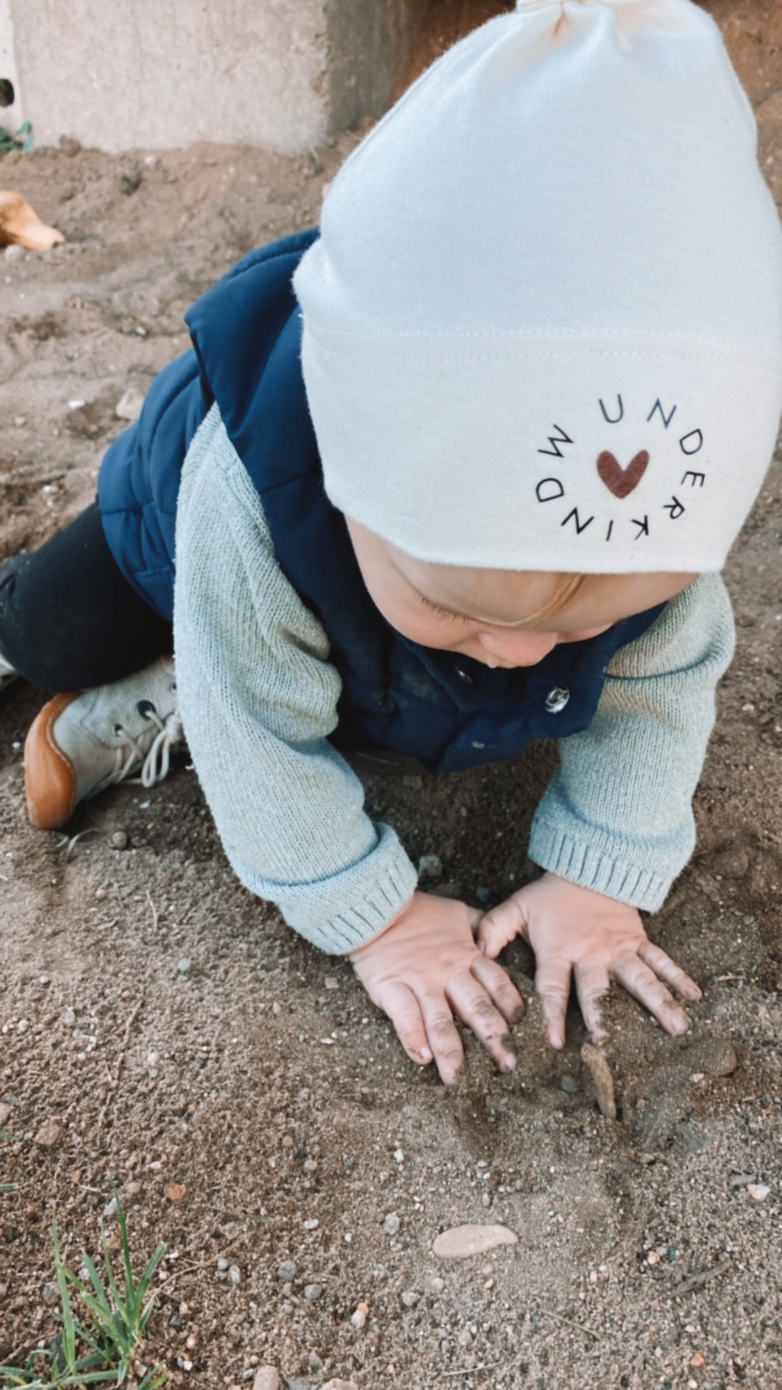 Baby-Knotenmütze "Wunderkind" Herbstmütze Babymütze, Geschenk zur Geburt