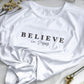 T-Shirt "BELIEVE" in Jesus , white Unisex