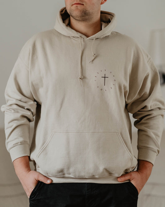 Hoodie Unisex "JESUS CHOSE YOU" Beige