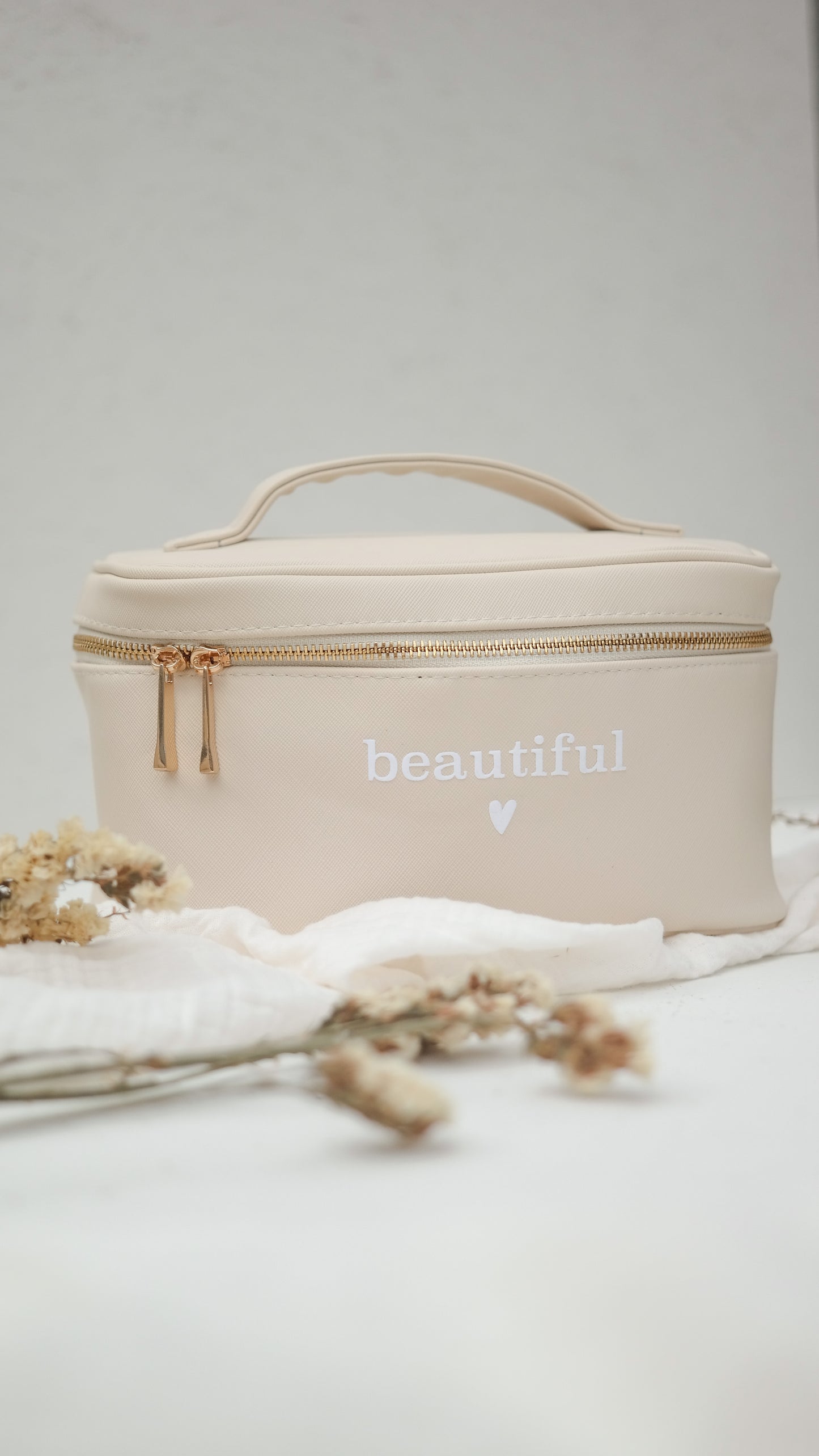 Kosmetiktasche "BEAUTIFUL" mehrere Fächer | Make Up Aufbewahrung