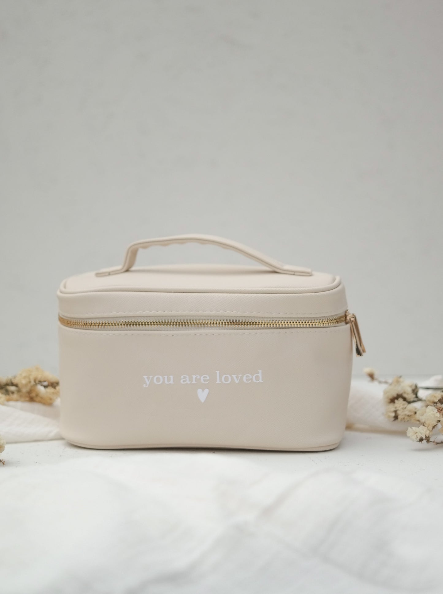 Kosmetiktasche "YOU ARE LOVED" mehrere Fächer | Make Up Aufbewahrung