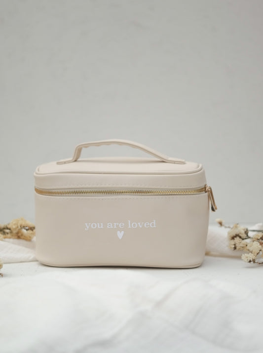 Kosmetiktasche "YOU ARE LOVED" mehrere Fächer | Make Up Aufbewahrung