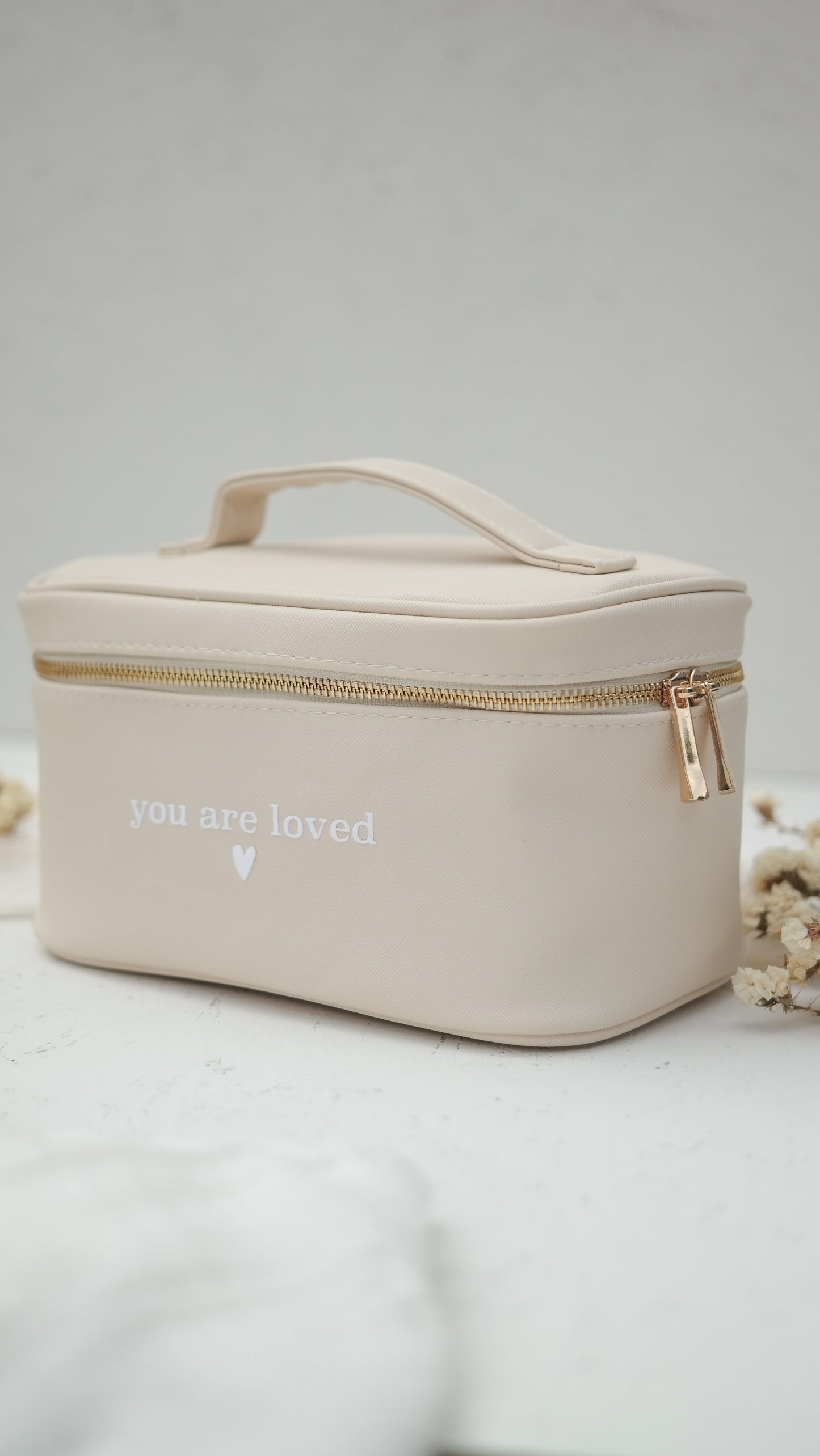 Kosmetiktasche "YOU ARE LOVED" mehrere Fächer | Make Up Aufbewahrung