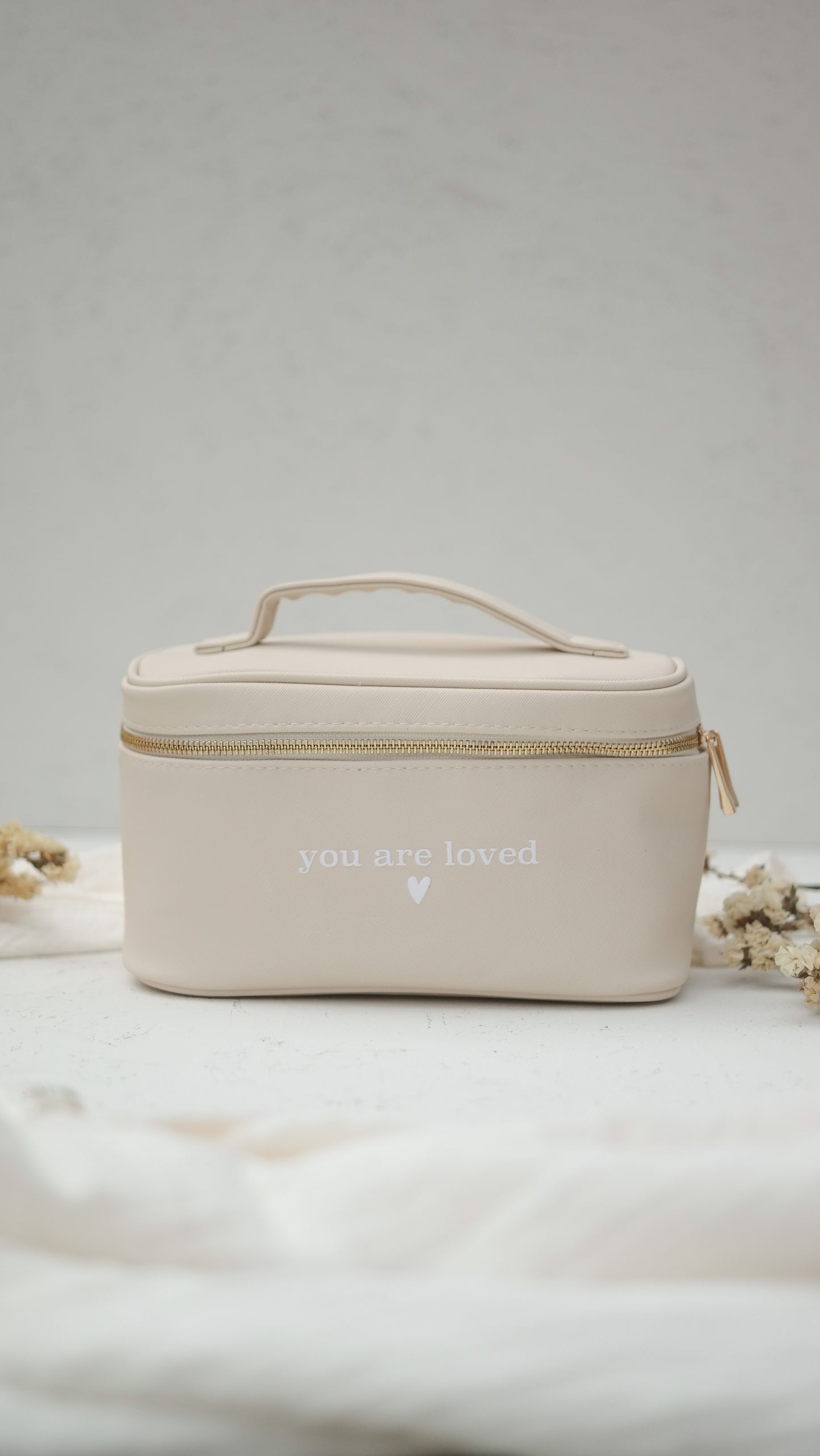 Kosmetiktasche "YOU ARE LOVED" mehrere Fächer | Make Up Aufbewahrung