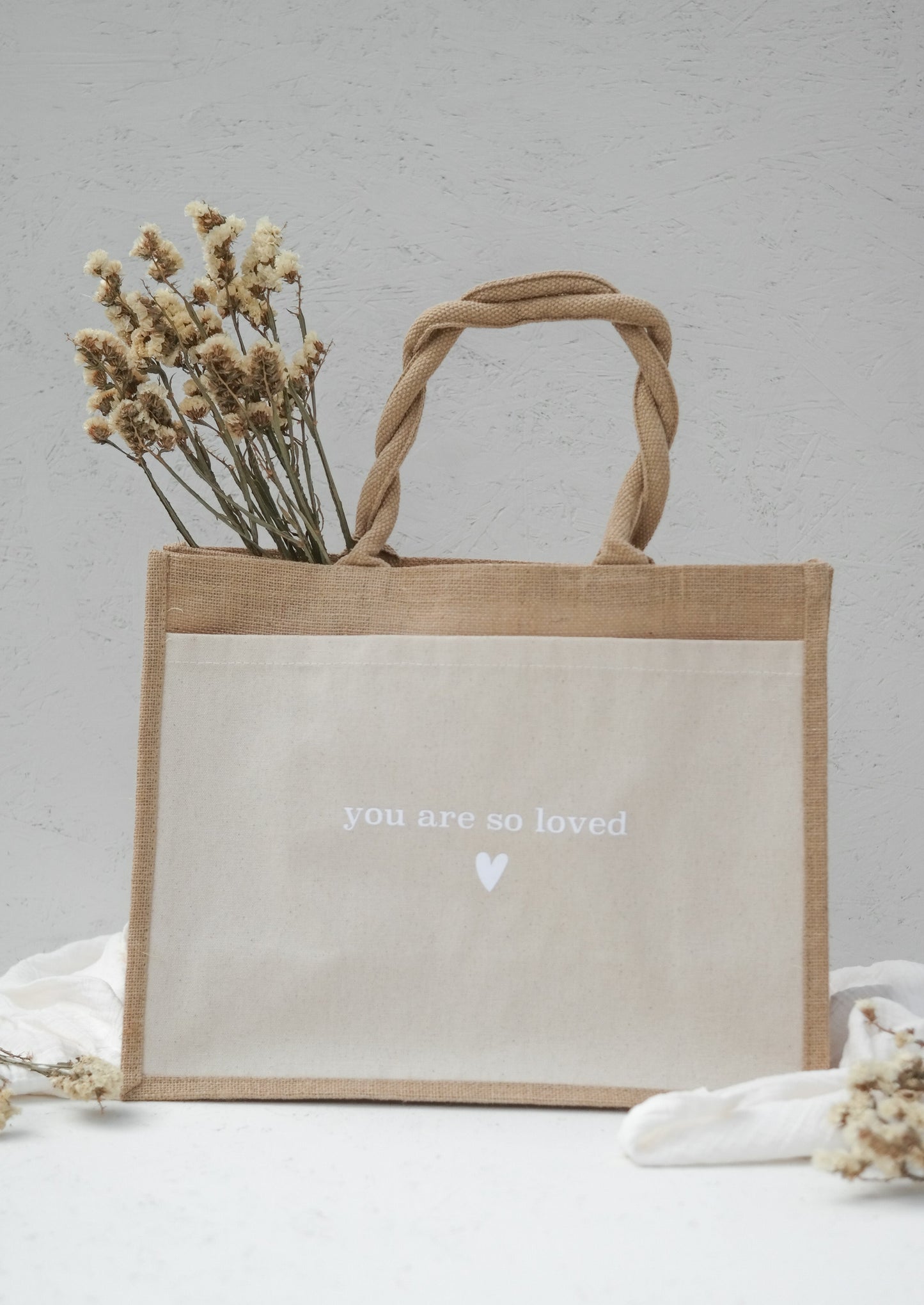 Jutetasche "YOU ARE SO LOVED", Geschenktasche, Shopper, Geschenke für Mama und die beste Freundin