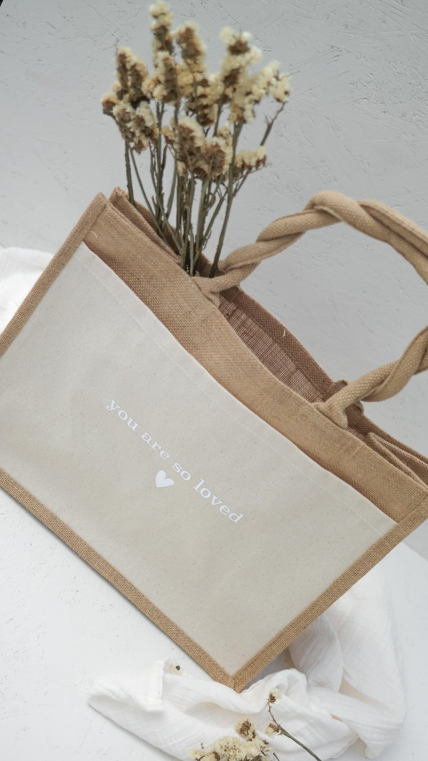 Jutetasche "YOU ARE SO LOVED", Geschenktasche, Shopper, Geschenke für Mama und die beste Freundin