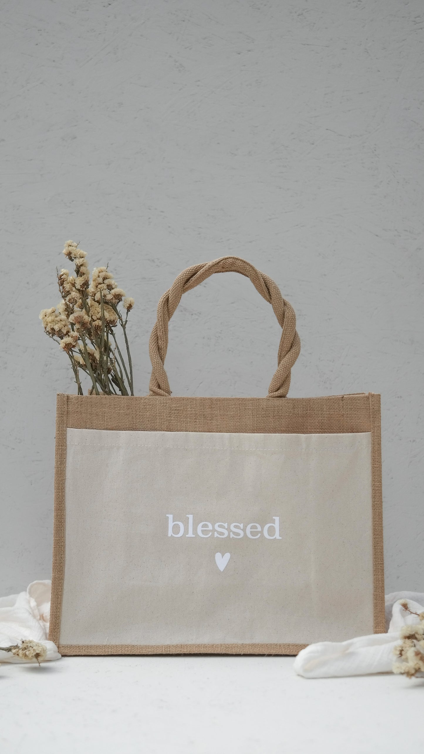 Jutetasche "BLESSED", Geschenktasche, Shopper, Geschenke für Mama und die beste Freundin