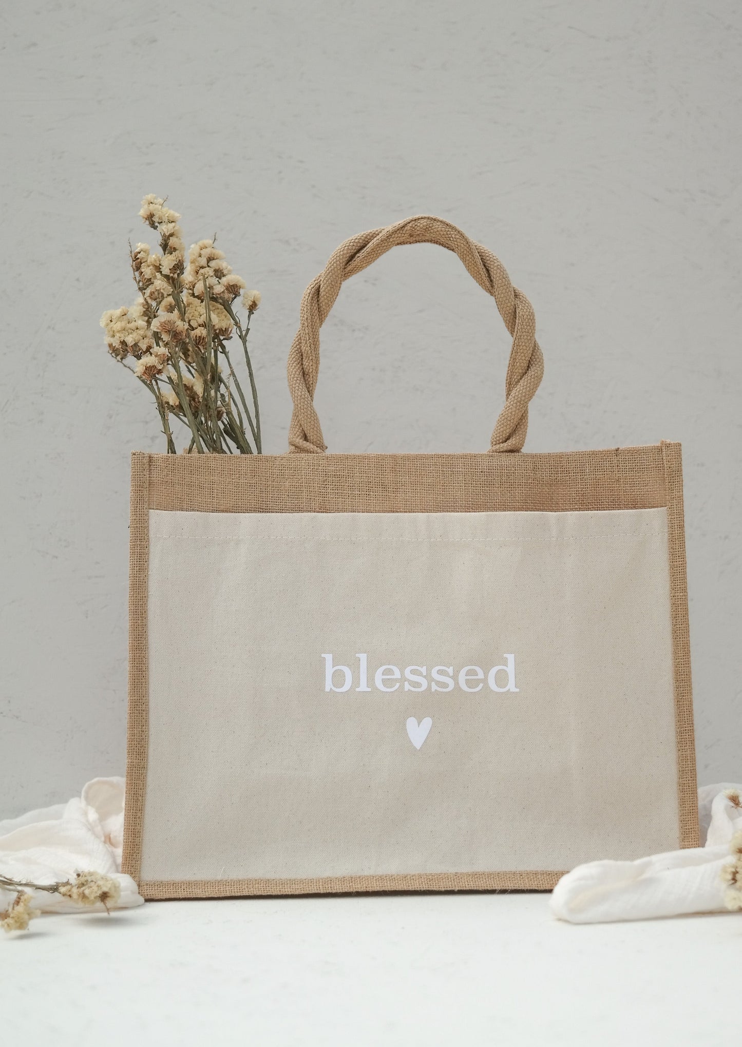 Jutetasche "BLESSED", Geschenktasche, Shopper, Geschenke für Mama und die beste Freundin