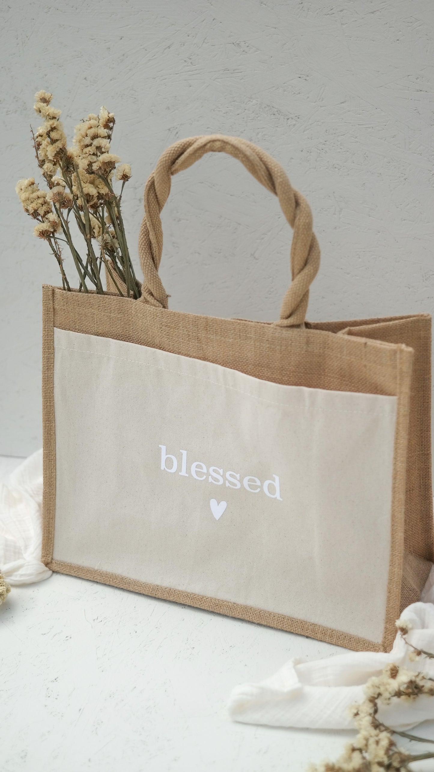 Jutetasche "BLESSED", Geschenktasche, Shopper, Geschenke für Mama und die beste Freundin