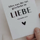 Postkarte "Alles was ihr tut, geschehe in Liebe. 1. Korinther 16,14“ minimalistisch, Jahreslosung 2024