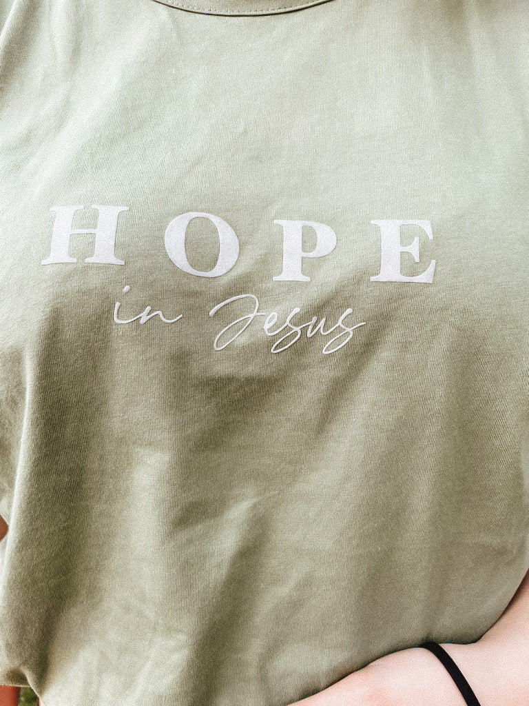 T-Shirt "HOPE in Jesus" soft olive