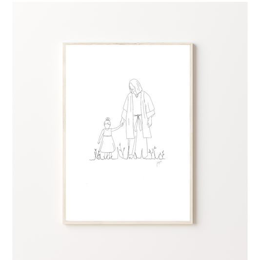 Kinderzimmerposter "Jesus und die Kinder /Mädchen"