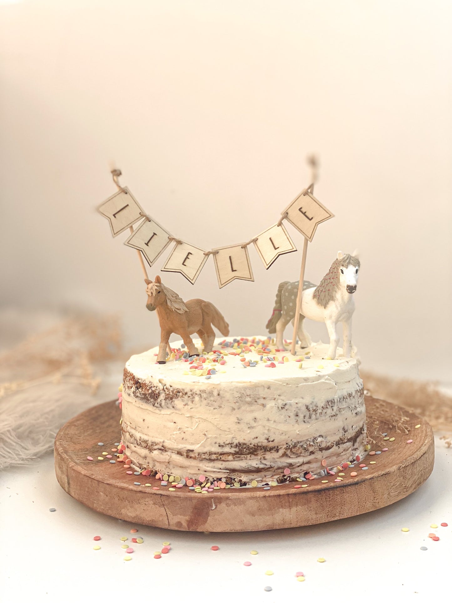 Cake Topper personalisiert Fahne/Wimpeln für Geburtstag, Taufe, Babyparty, sonstige Anlässe Holz Girlande