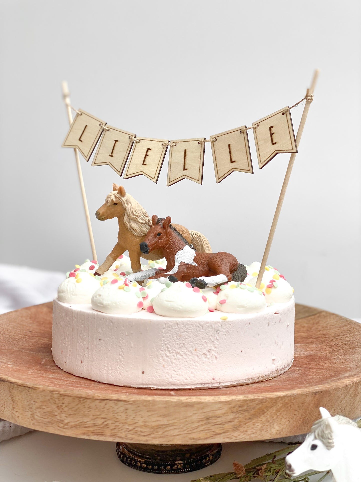 Cake Topper personalisiert Fahne/Wimpeln für Geburtstag, Taufe, Babyparty, sonstige Anlässe Holz Girlande