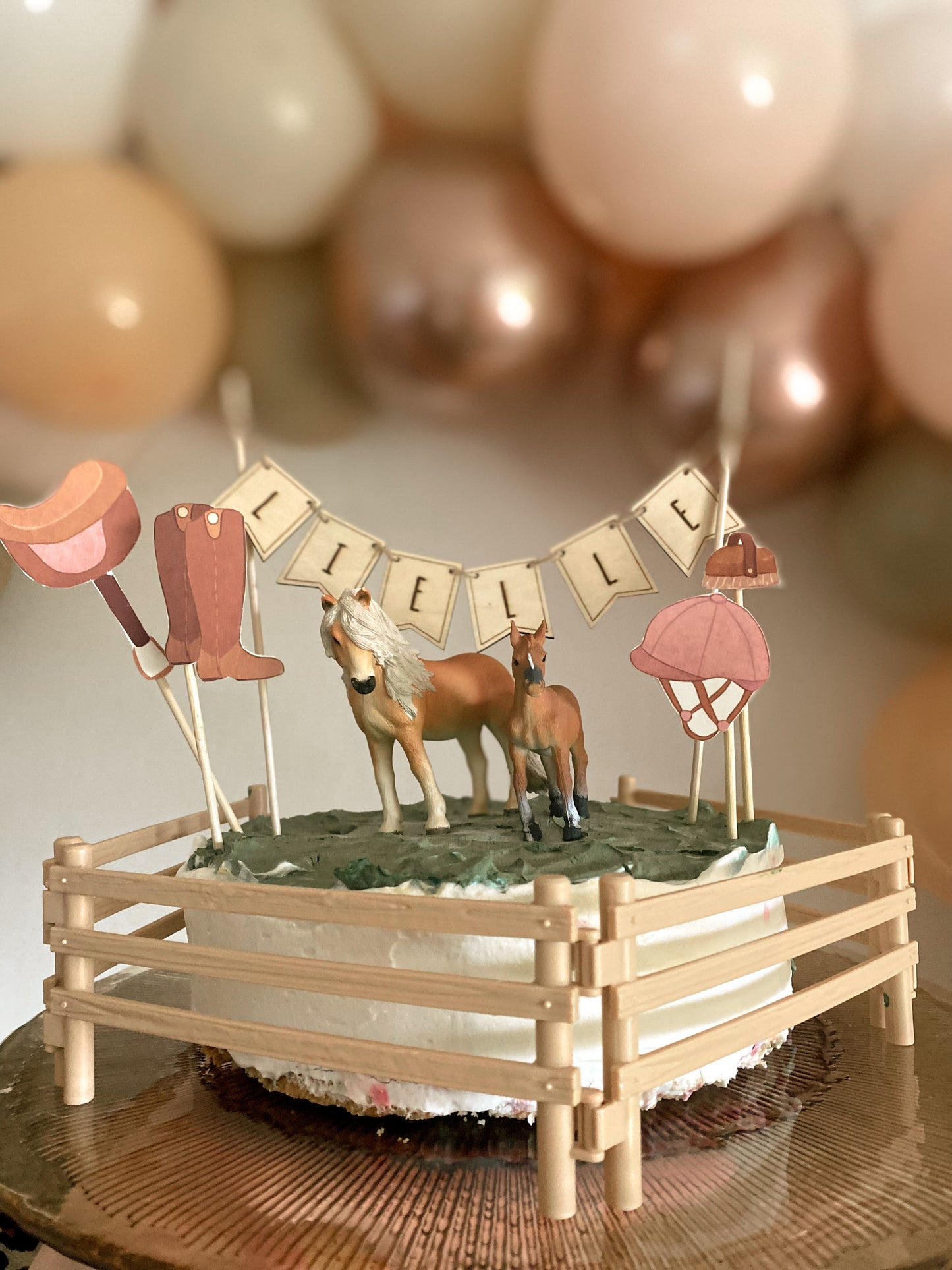 Cake Topper personalisiert Fahne/Wimpeln für Geburtstag, Taufe, Babyparty, sonstige Anlässe Holz Girlande