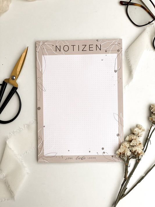 To Do Block A5 "Notizen, Lebe Liebe Lache" 50 Blatt, Schulnotizen